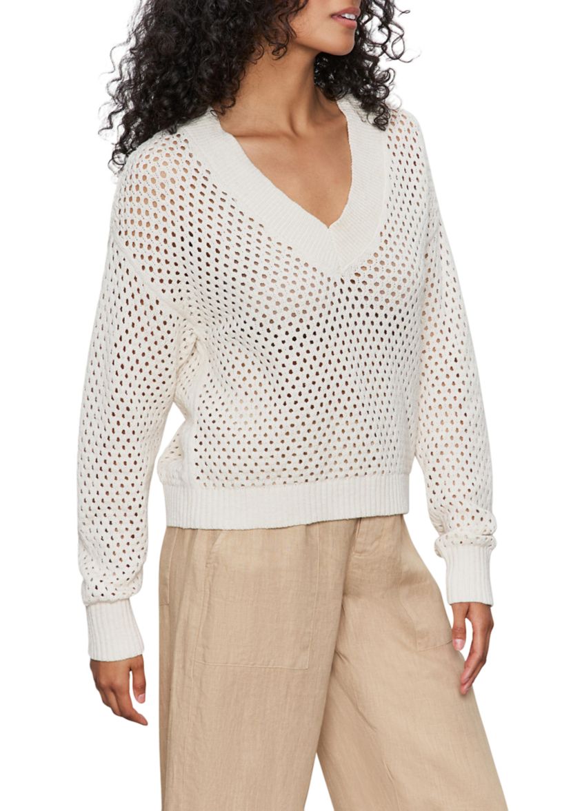 Womens Airy Openwork Sweater