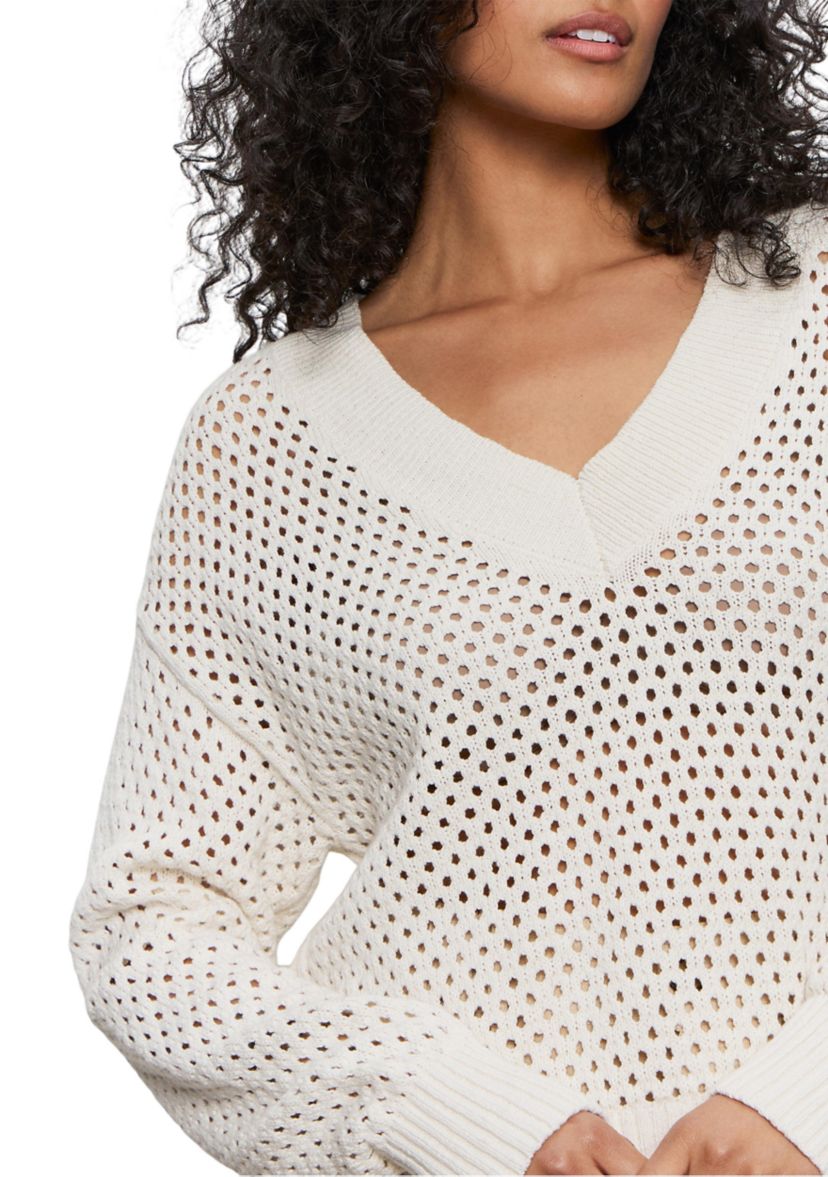 Womens Airy Openwork Sweater