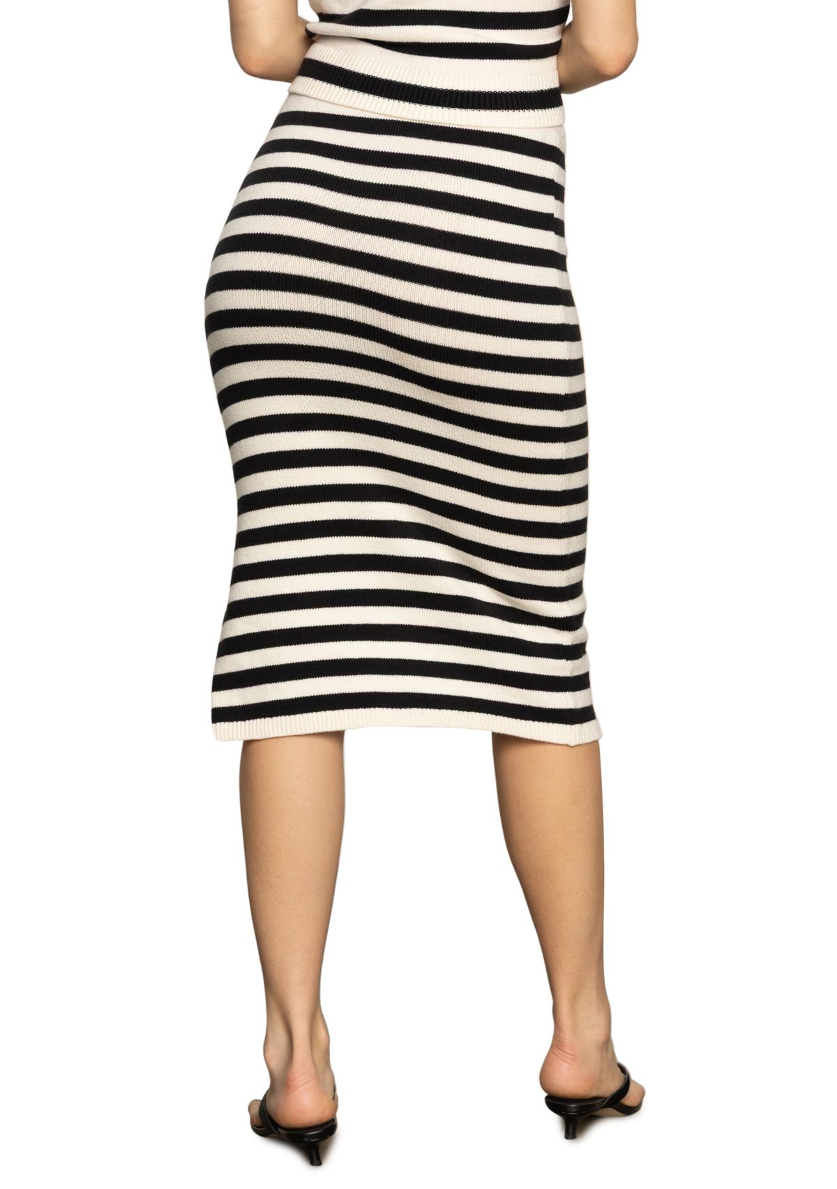 Womens Side Slit Midi Skirt