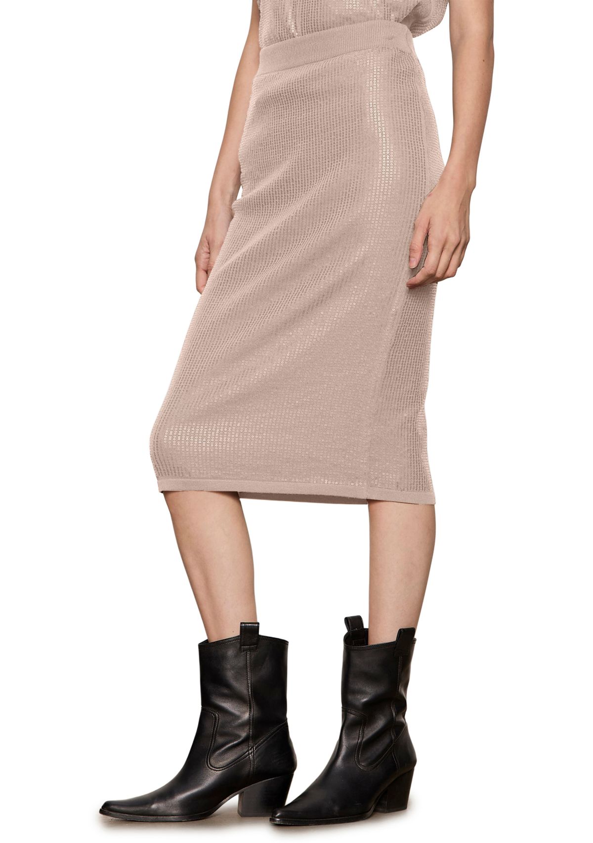 Womens Sparkle Sequin Pencil Skirt