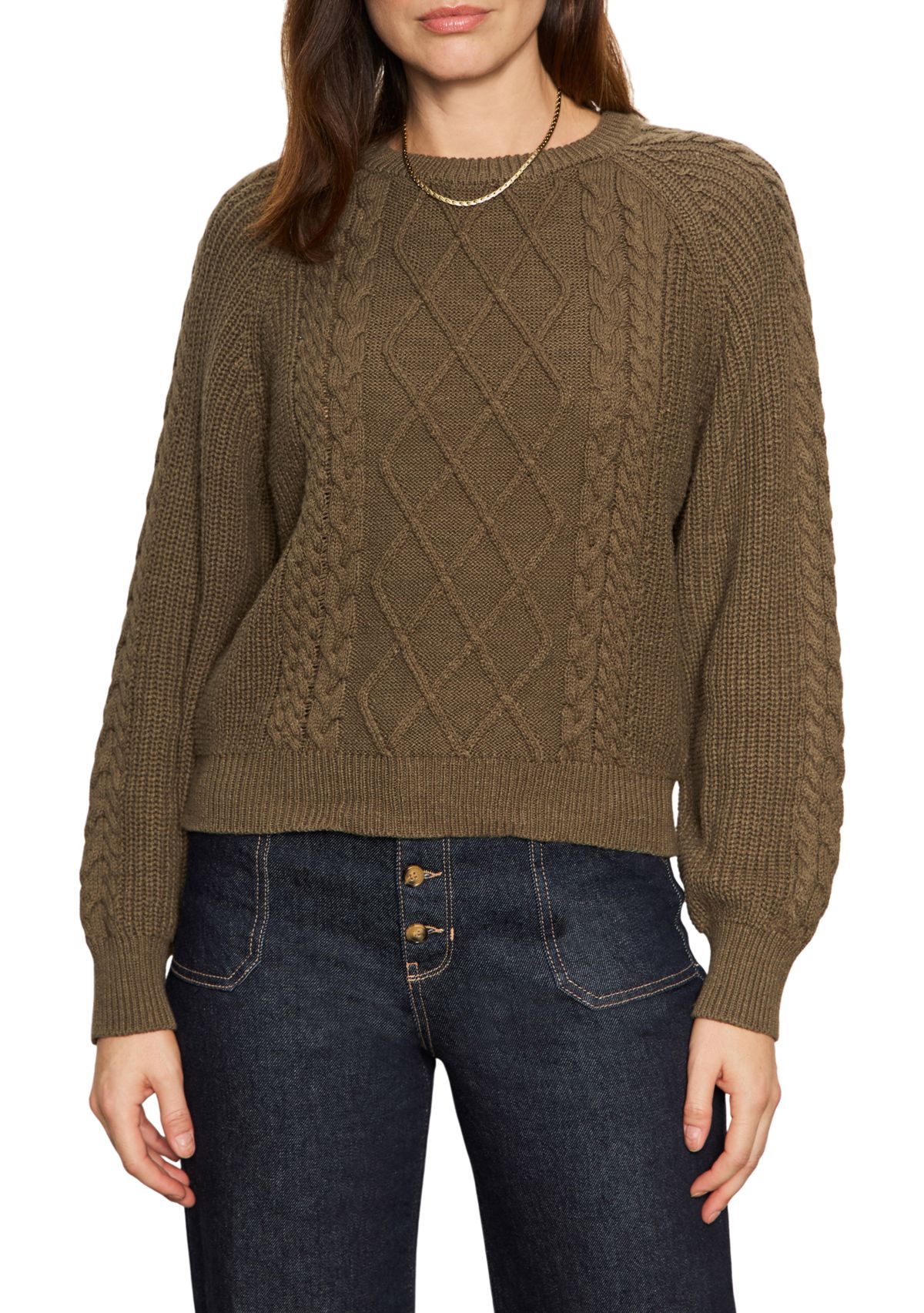 Womens Nomad Cable Popover Sweater