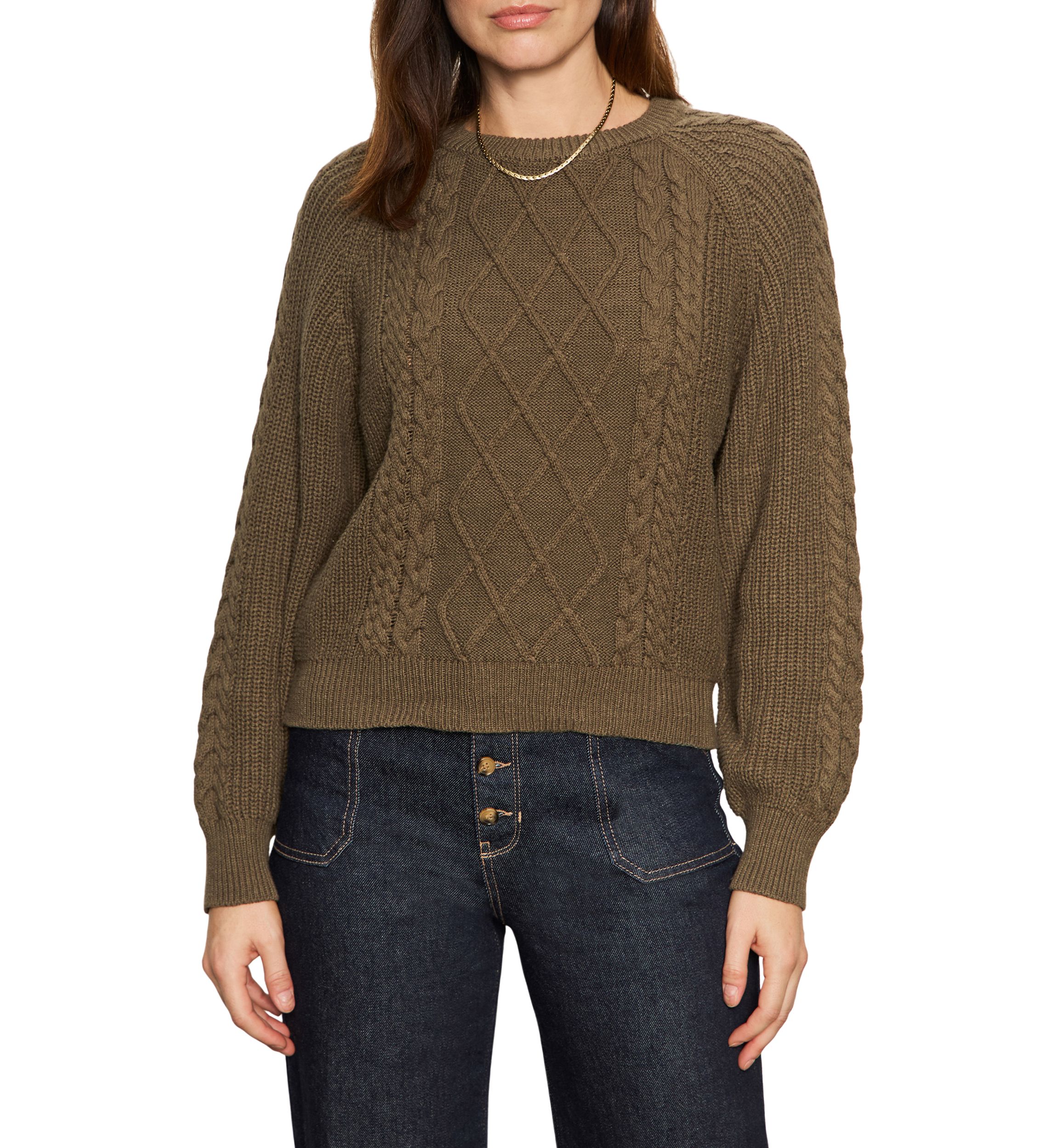 Womens Nomad Cable Popover Sweater
