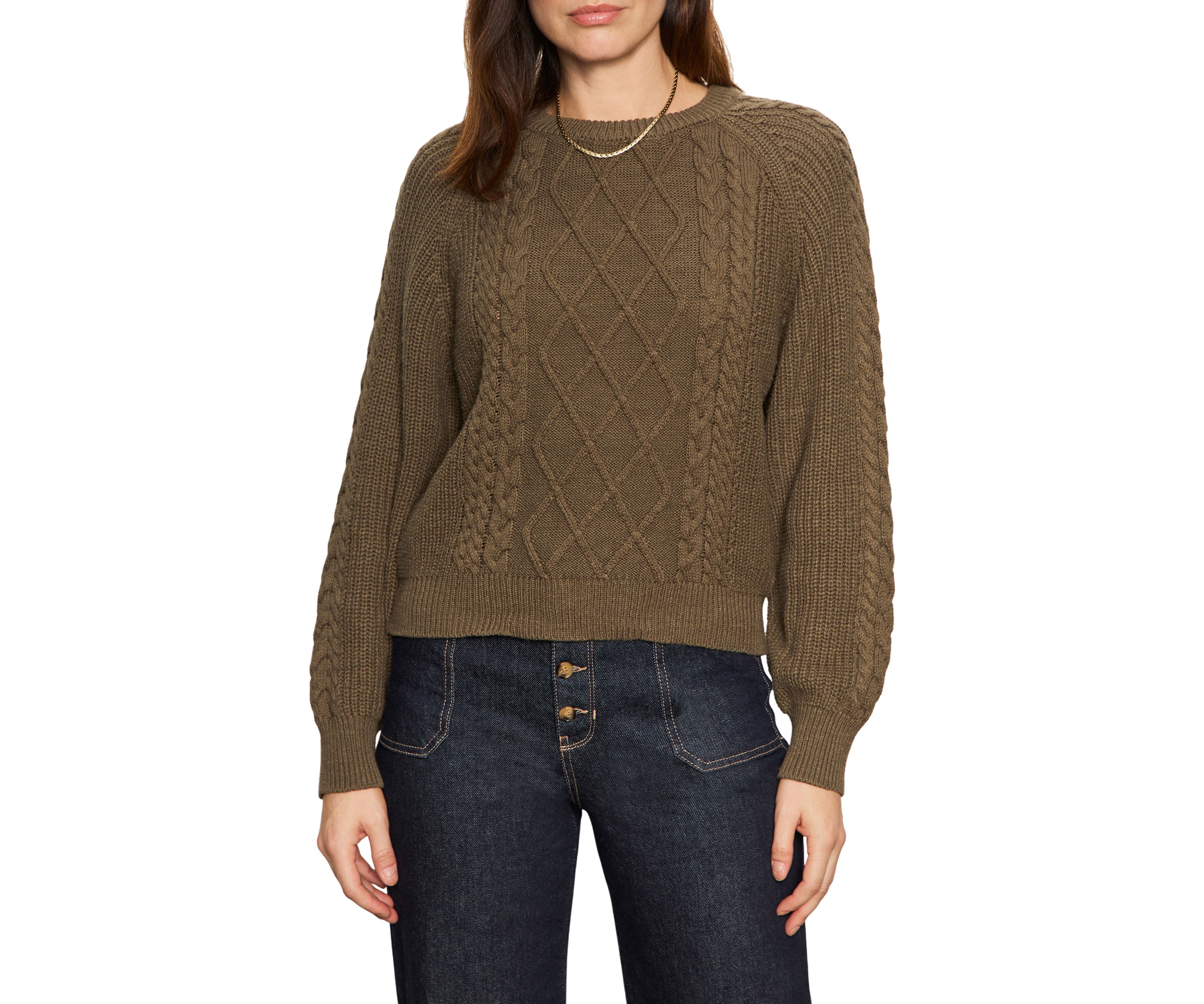 Womens Nomad Cable Popover Sweater
