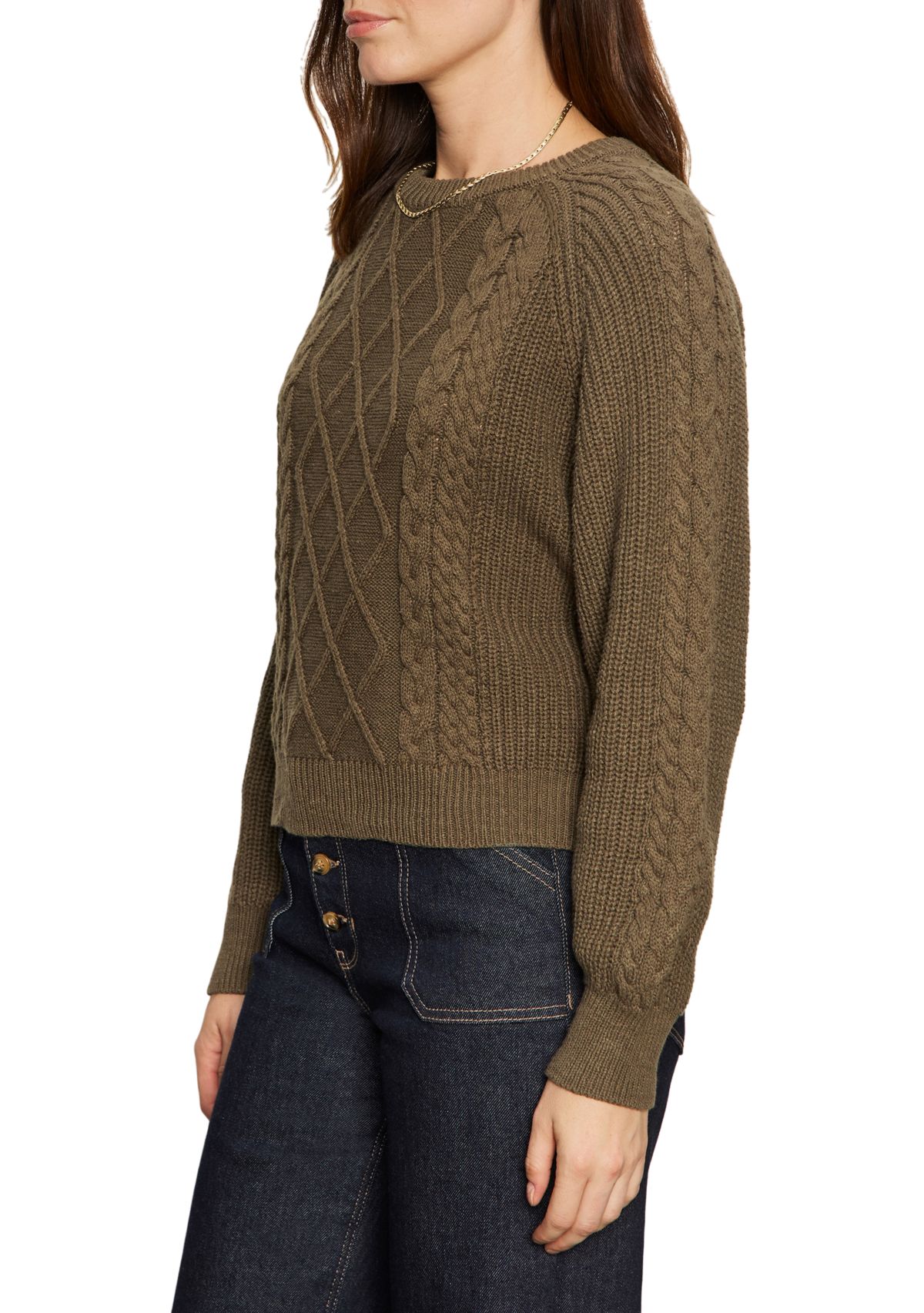 Womens Nomad Cable Popover Sweater