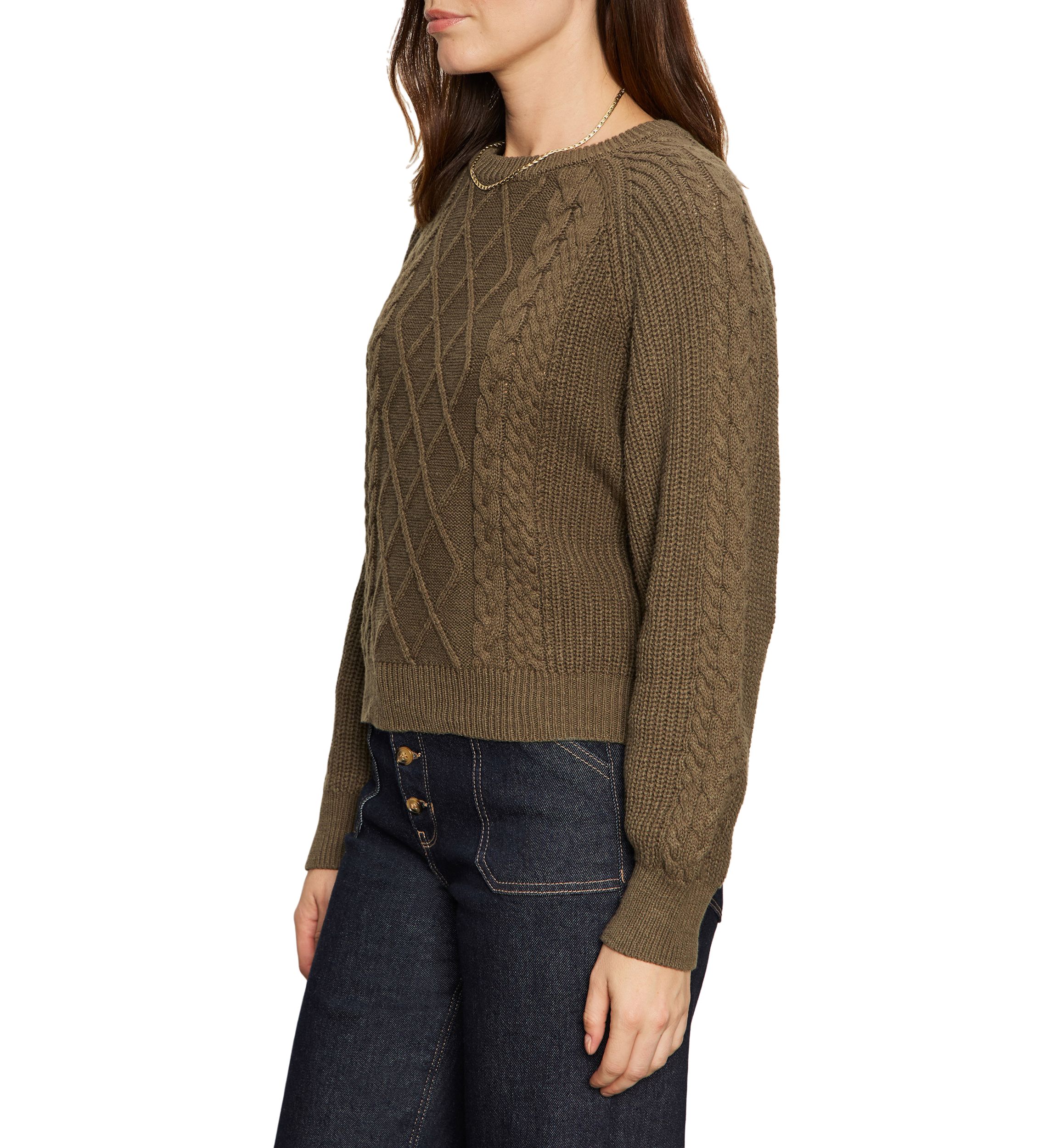 Womens Nomad Cable Popover Sweater