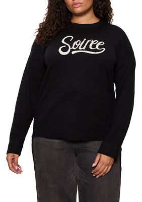 Sanctuary Women's Plus Size 24/7 Pop Over Sweater, Black, 3X