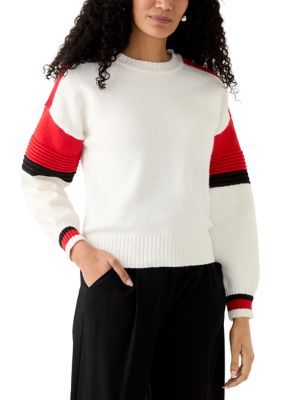 Sanctuary Women's Sporty Striped Crewneck Sweater, XS