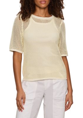 Sanctuary Women's Open Knit Sweater Top, XS