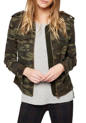 sanctuary camo print bomber jacket