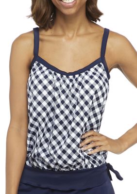 Kim Rogers® Gingham Blouson Swim Tankini Belk 5731