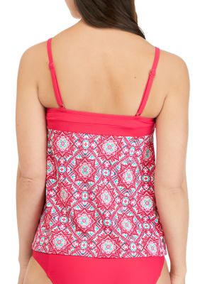 ZELOS, Swim, Zelos Floral Blouson Tankini Top Xl