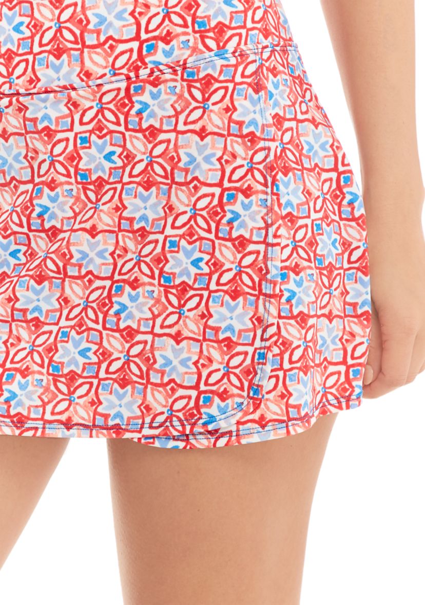 Painted Tile Swim Skort 