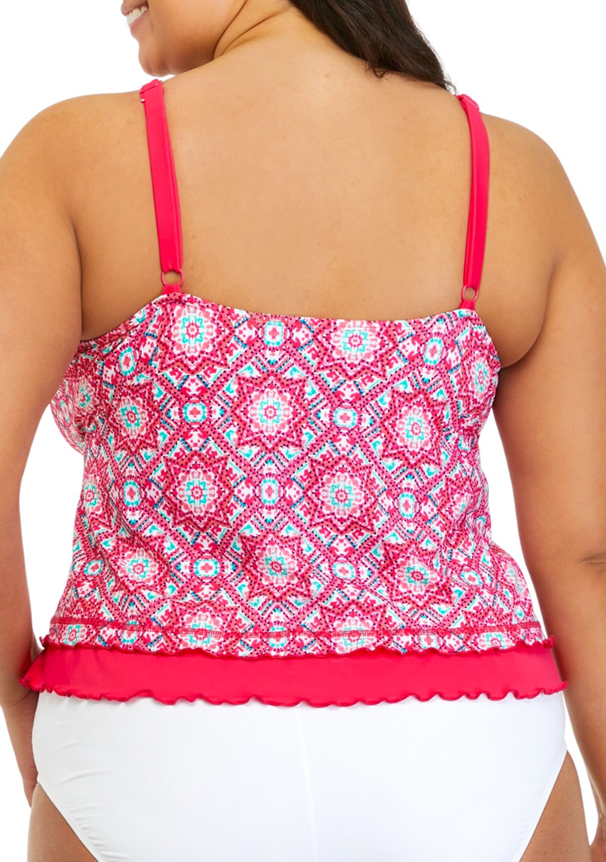Plus Size High Neck Tankini Swim Top 