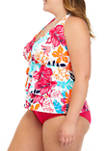 Plus Size Multi Floral Tankini Swim Top