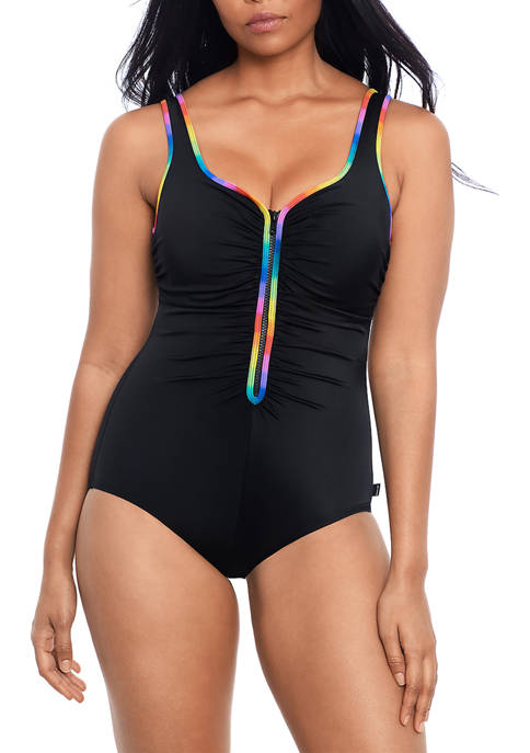 Reebok Multicolor Border One Piece Swimsuit