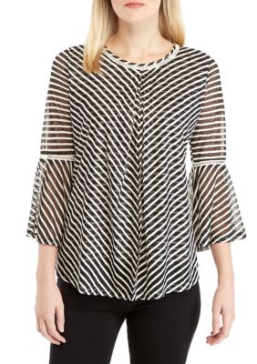 kim rogers 3 4 bell sleeve top with scar