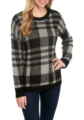 plaid long sleeve sweater