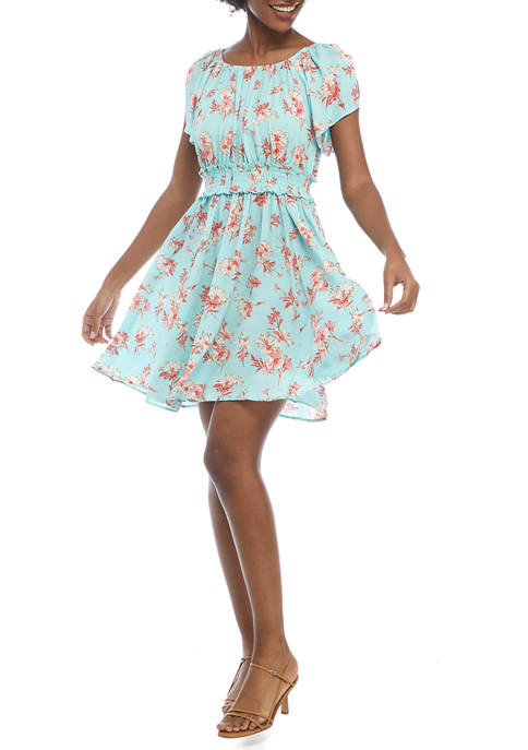 Petite Flounce Printed Dress