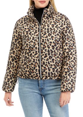 Leopard print hot sale puffer coat