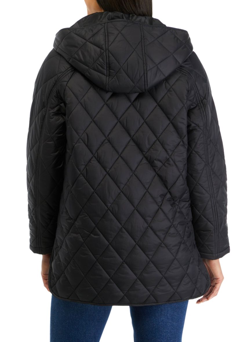 Juniors Hooded Quilt Jacket