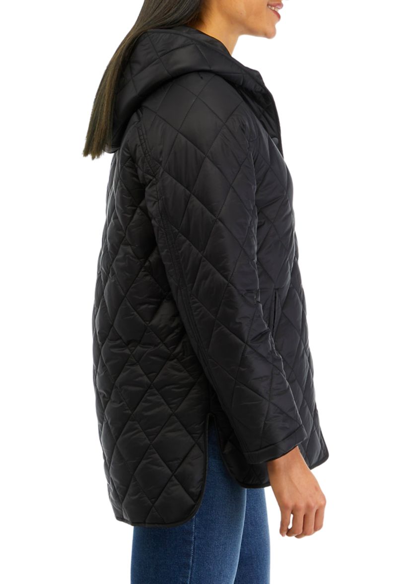 Juniors Hooded Quilt Jacket