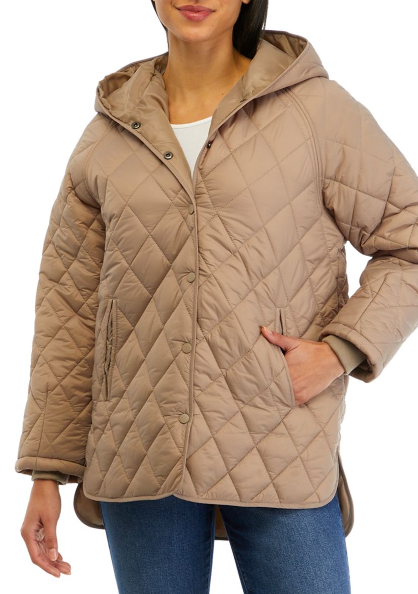 Juniors Hooded Quilt Jacket