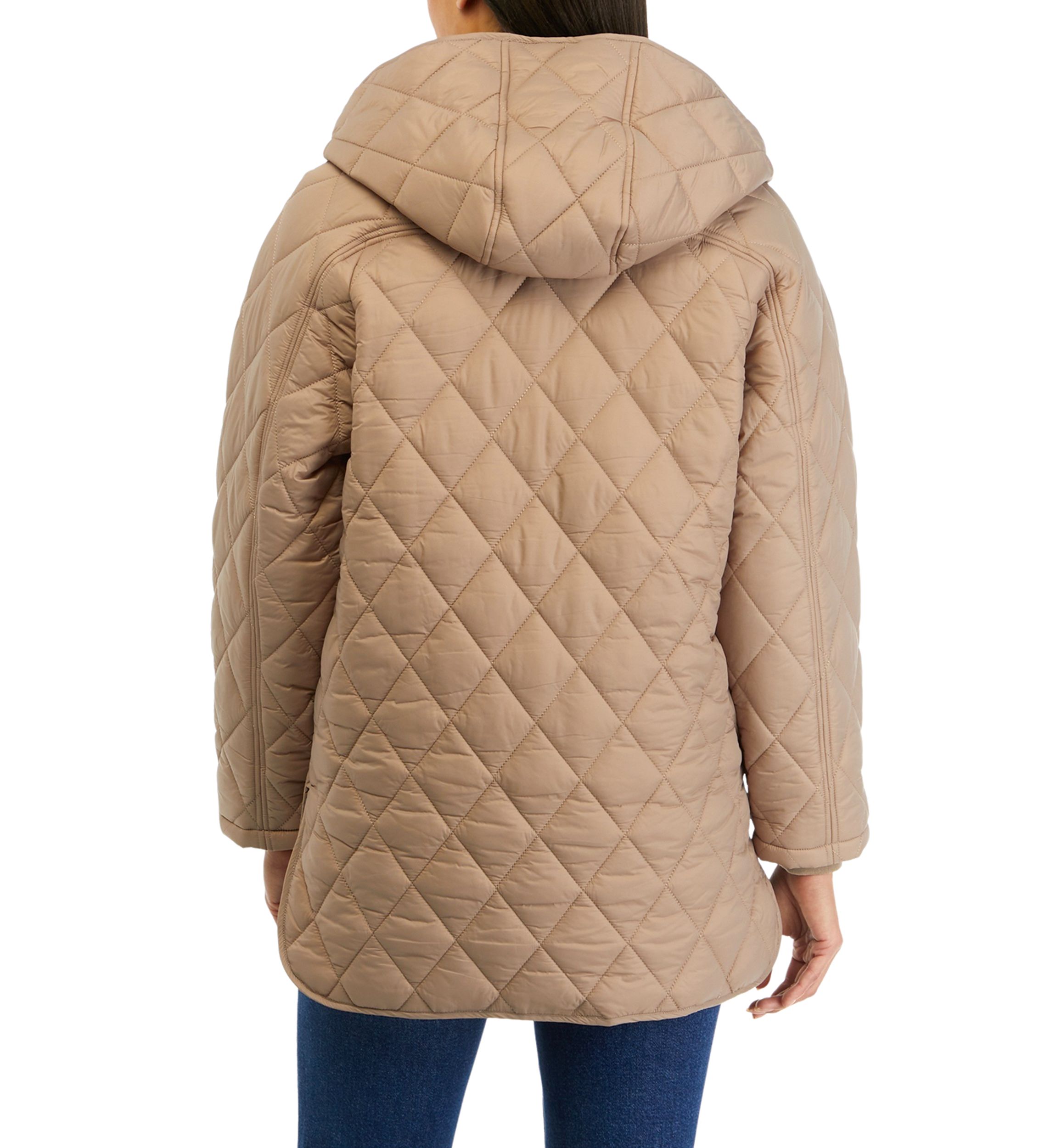 Juniors Hooded Quilt Jacket