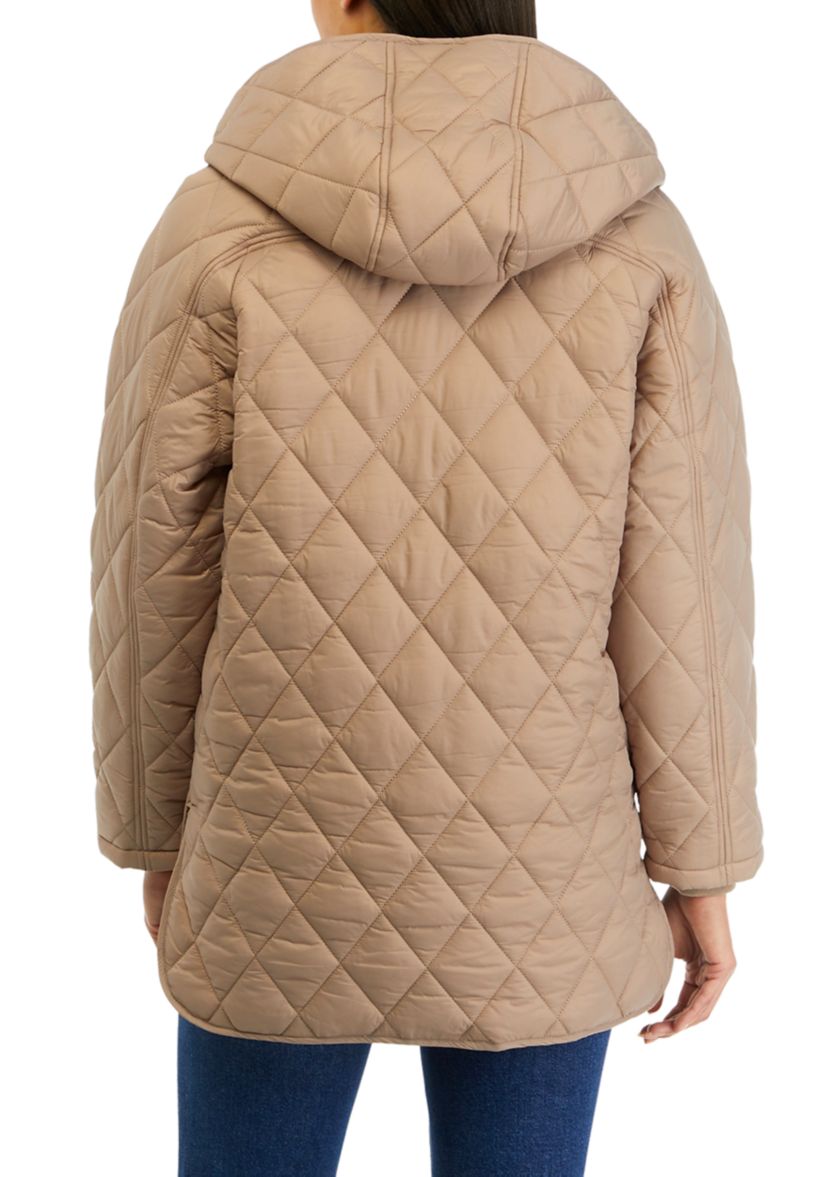 Juniors Hooded Quilt Jacket