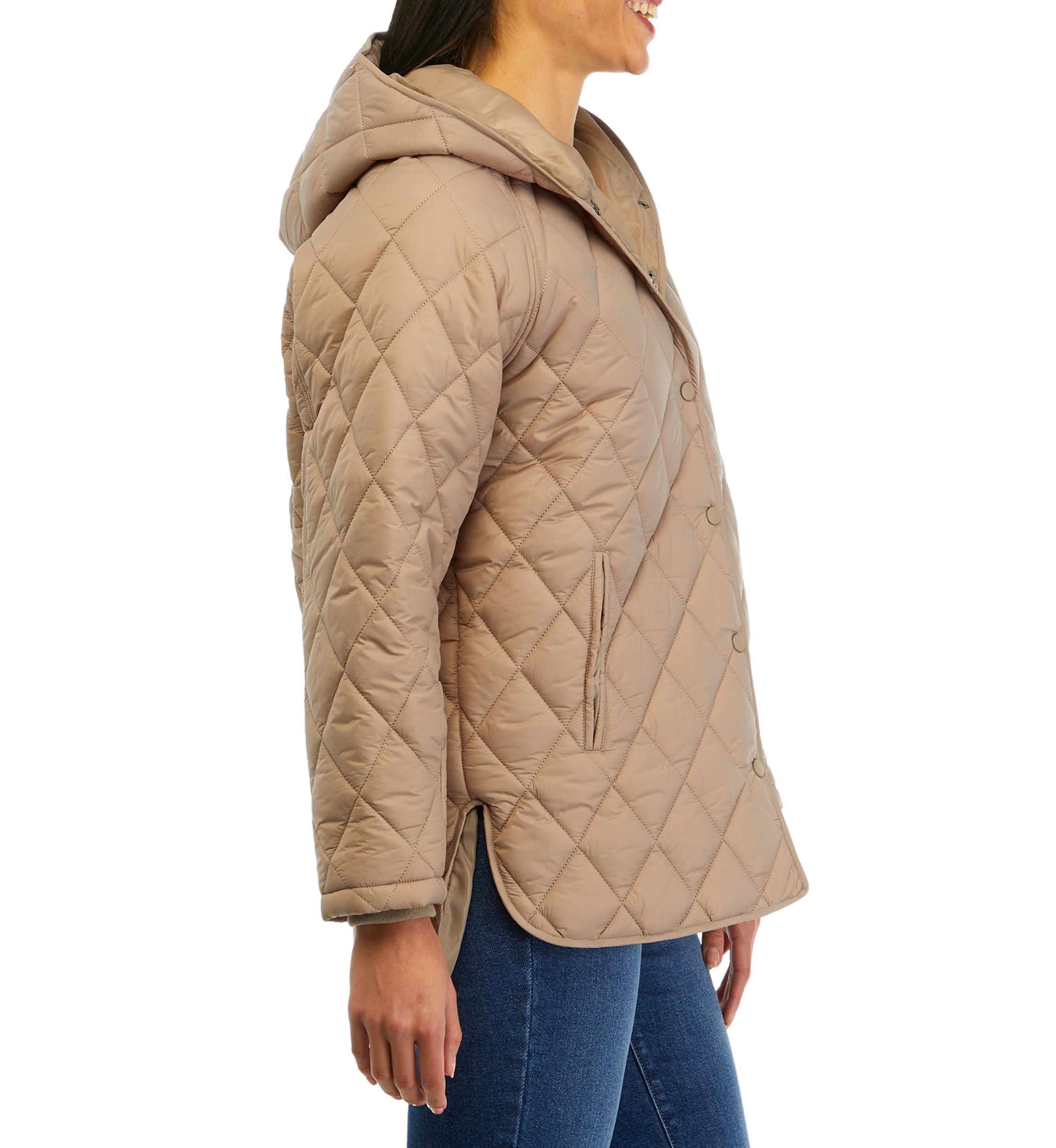 Juniors Hooded Quilt Jacket