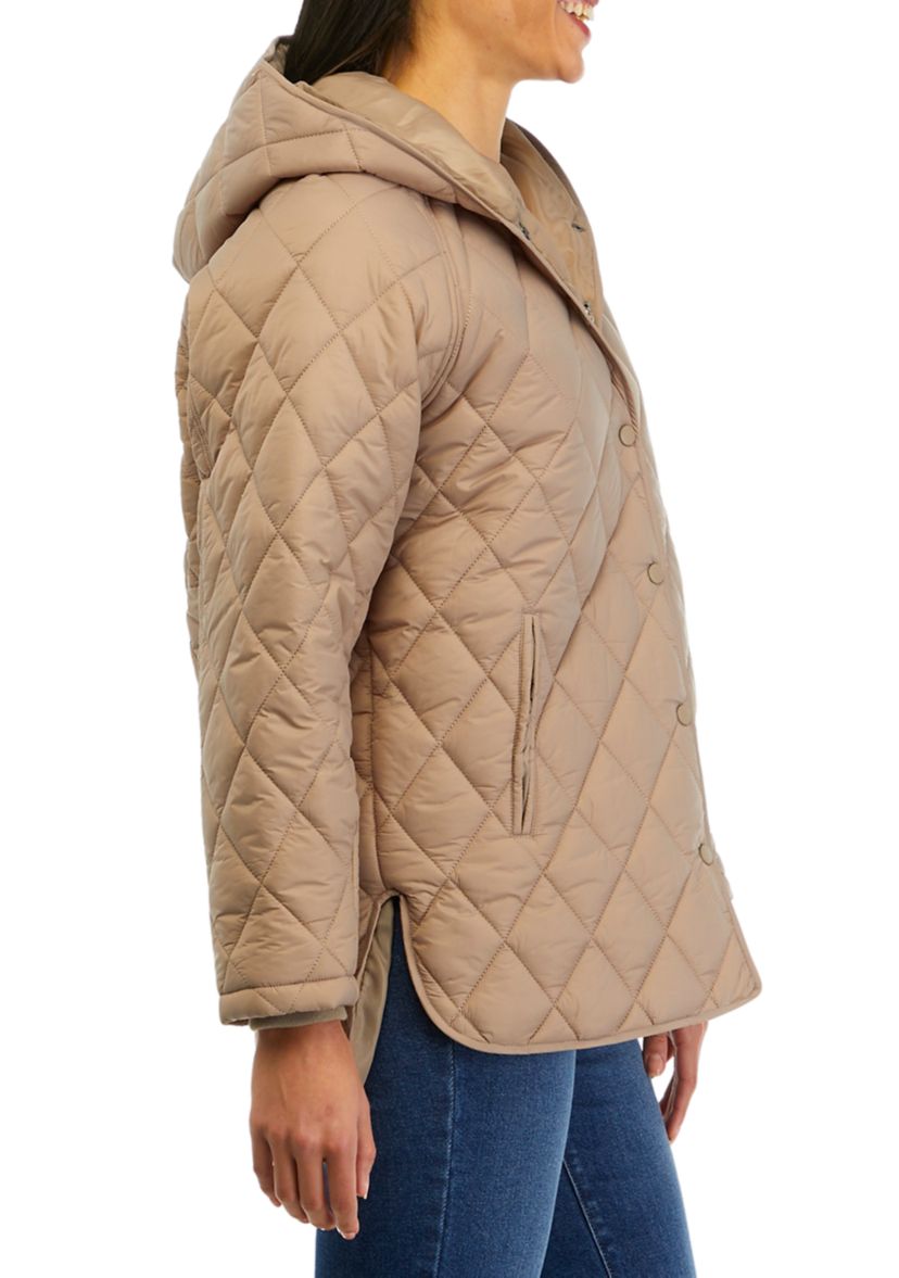 Juniors Hooded Quilt Jacket