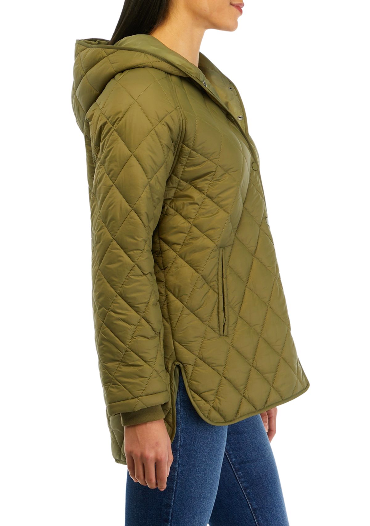 Juniors Hooded Quilt Jacket