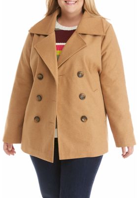 Womens Brown Pea Coat