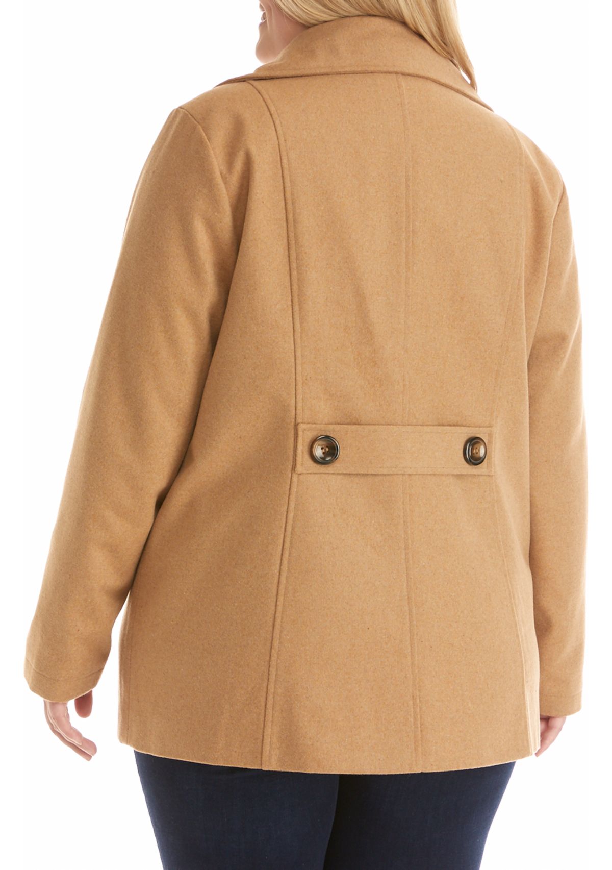Plus Size Non Belted Peacoat 