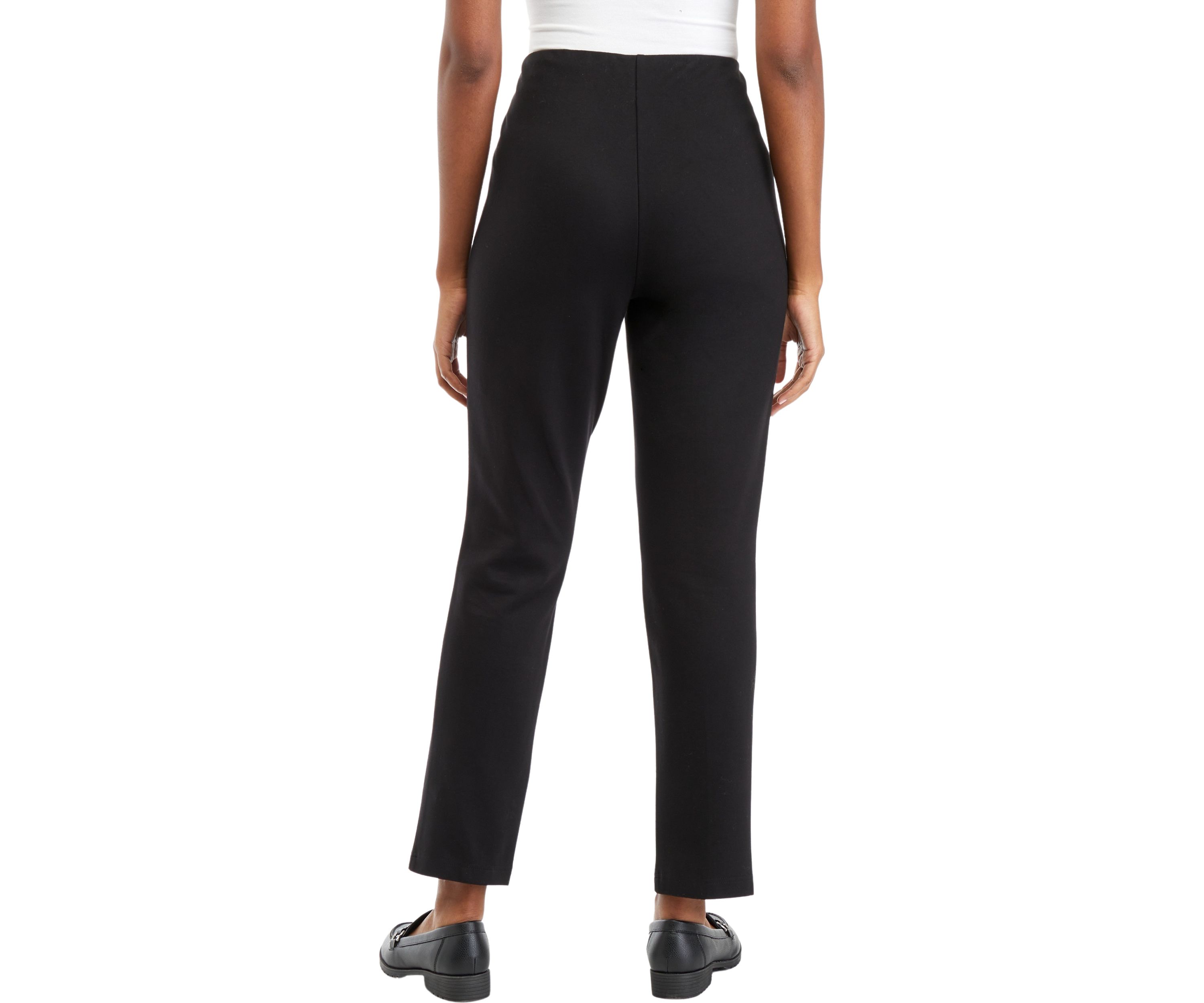 Womens High Rise Split Hem Straight Ponte Pants