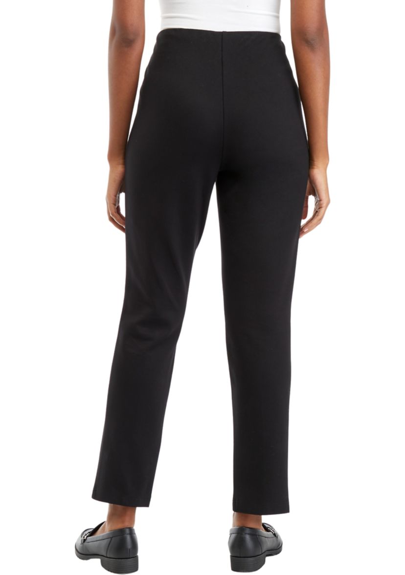 Womens High Rise Split Hem Straight Ponte Pants