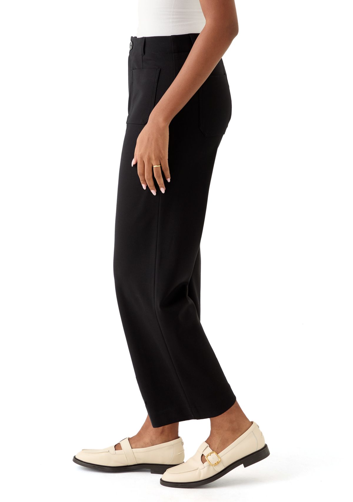 Womens Ankle Ponte Wide Leg Pants