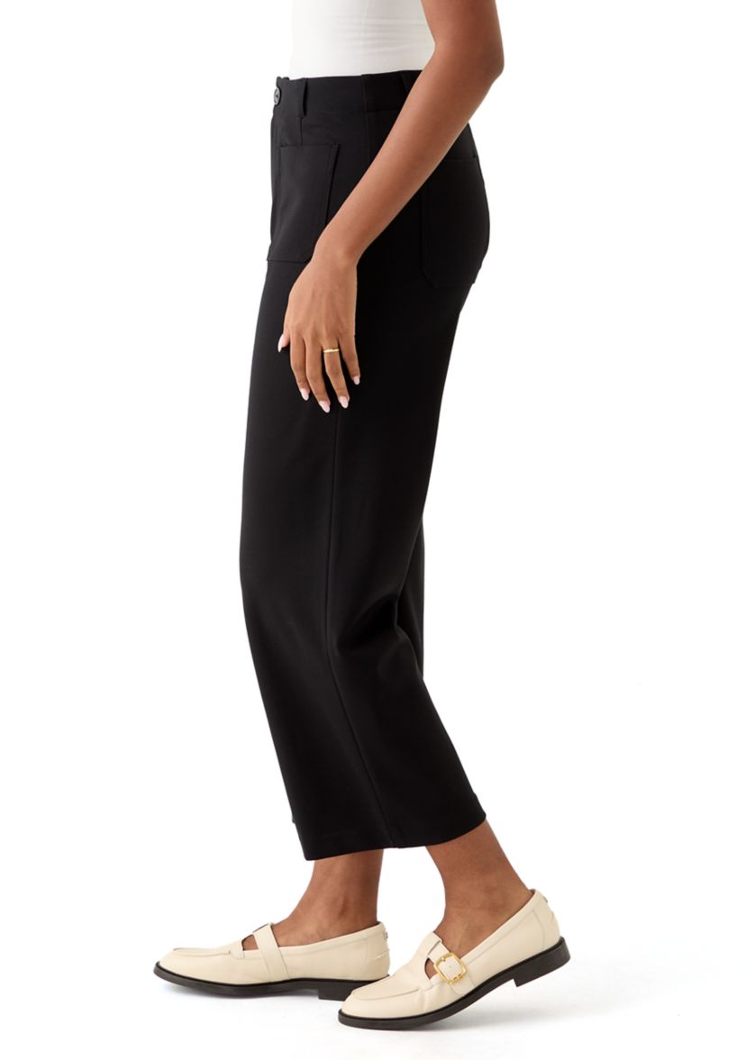 Womens Ankle Ponte Wide Leg Pants