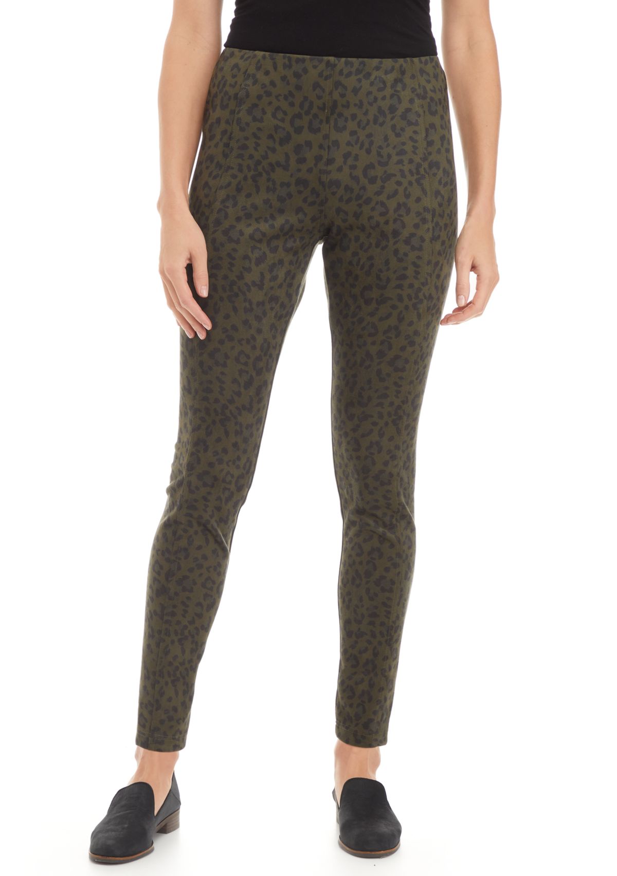 Pull On Faux Suede Ponte Pants