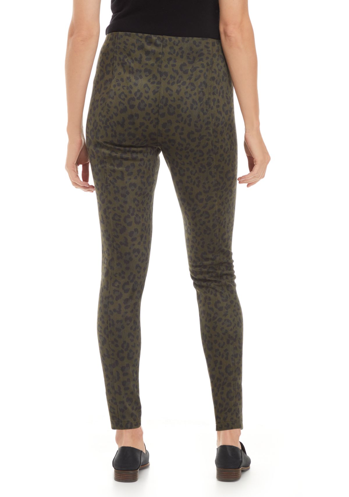 Pull On Faux Suede Ponte Pants