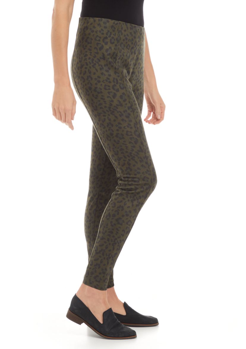 Pull On Faux Suede Ponte Pants