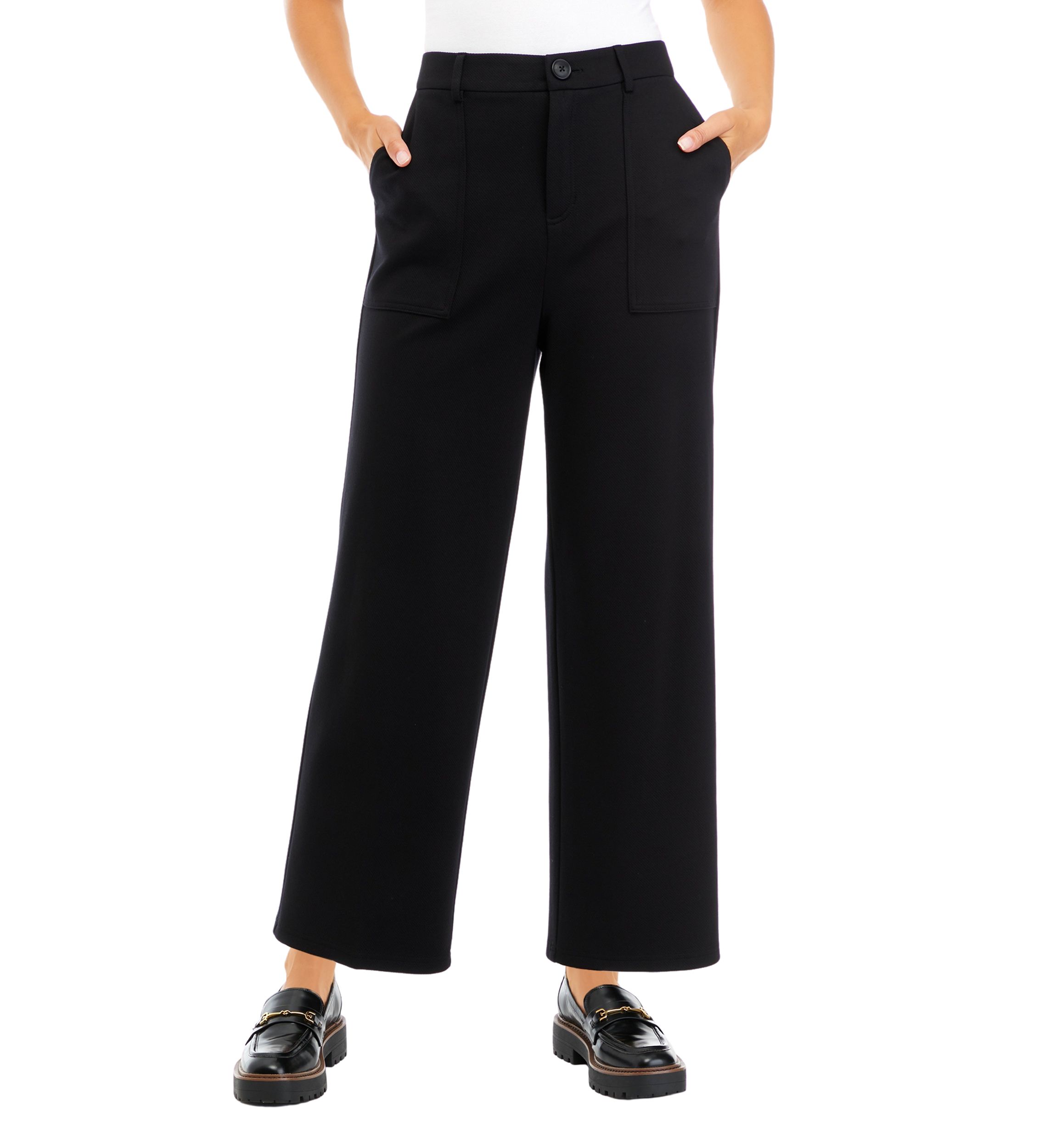 Womens True Black Wide Leg Pants 