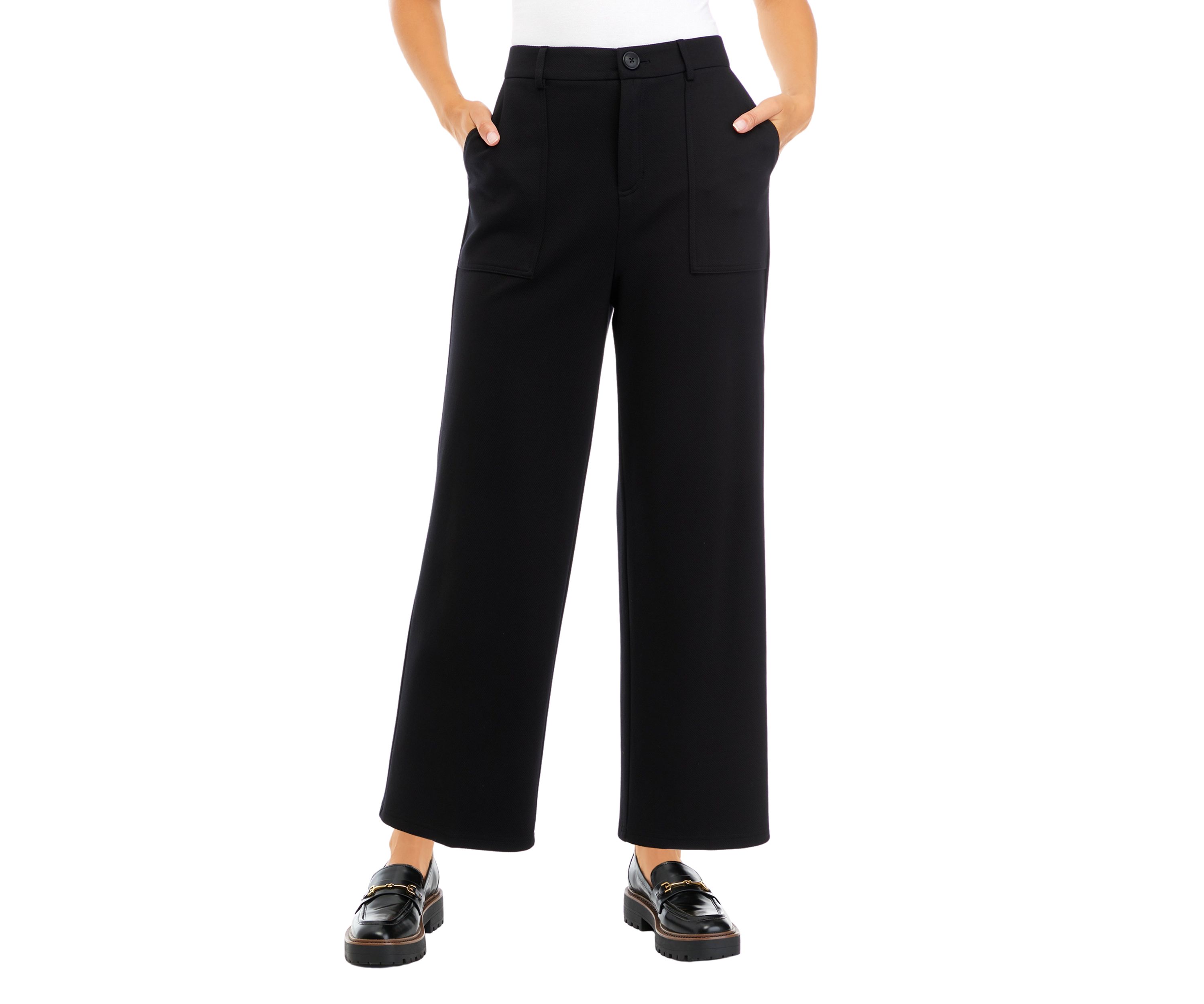Womens True Black Wide Leg Pants 