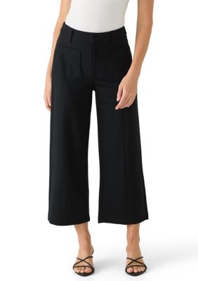 Wonderly Women's Petite High Rise Ponte Wide Leg Pants