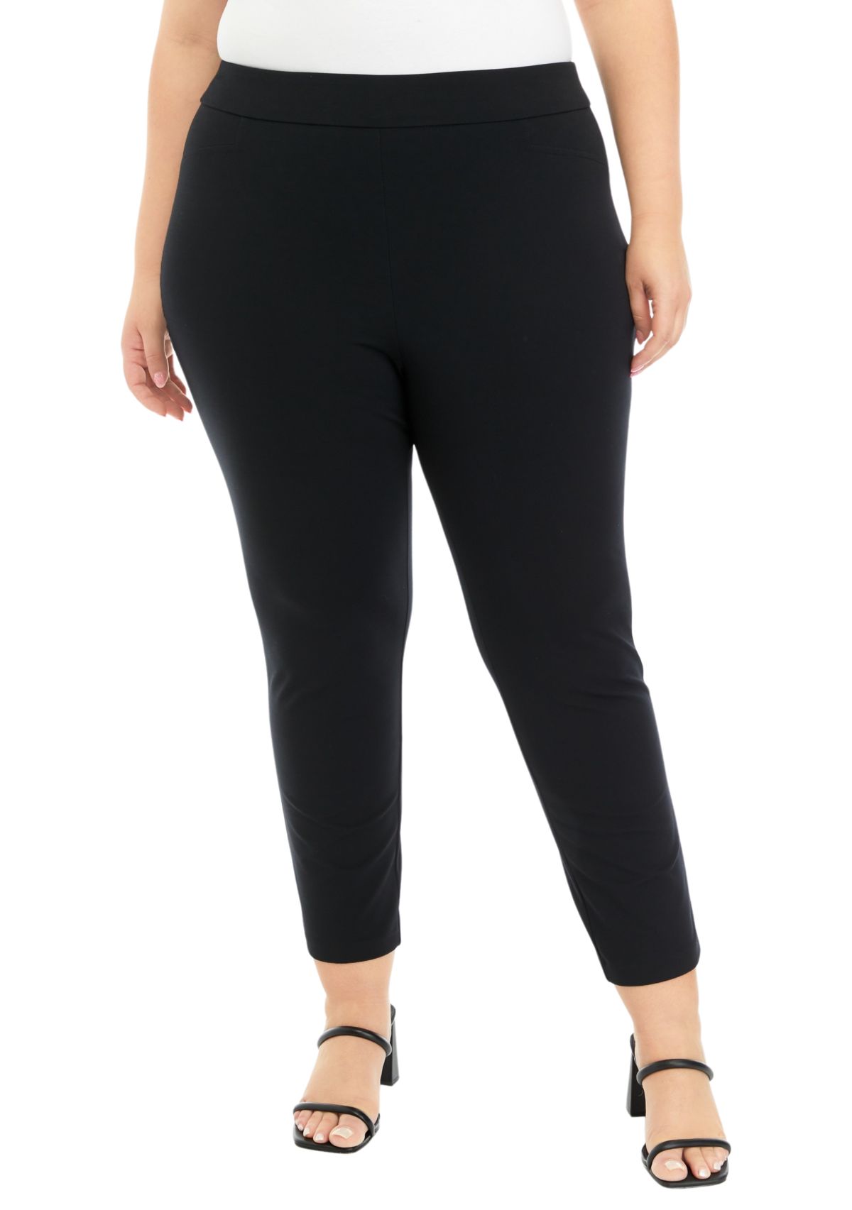 Plus Size High Rise Slim Ankle Pants