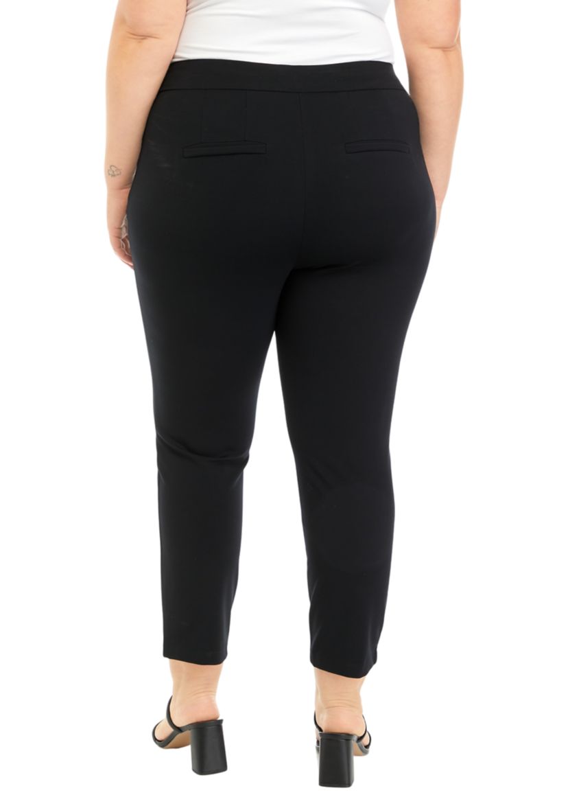 Plus Size High Rise Slim Ankle Pants