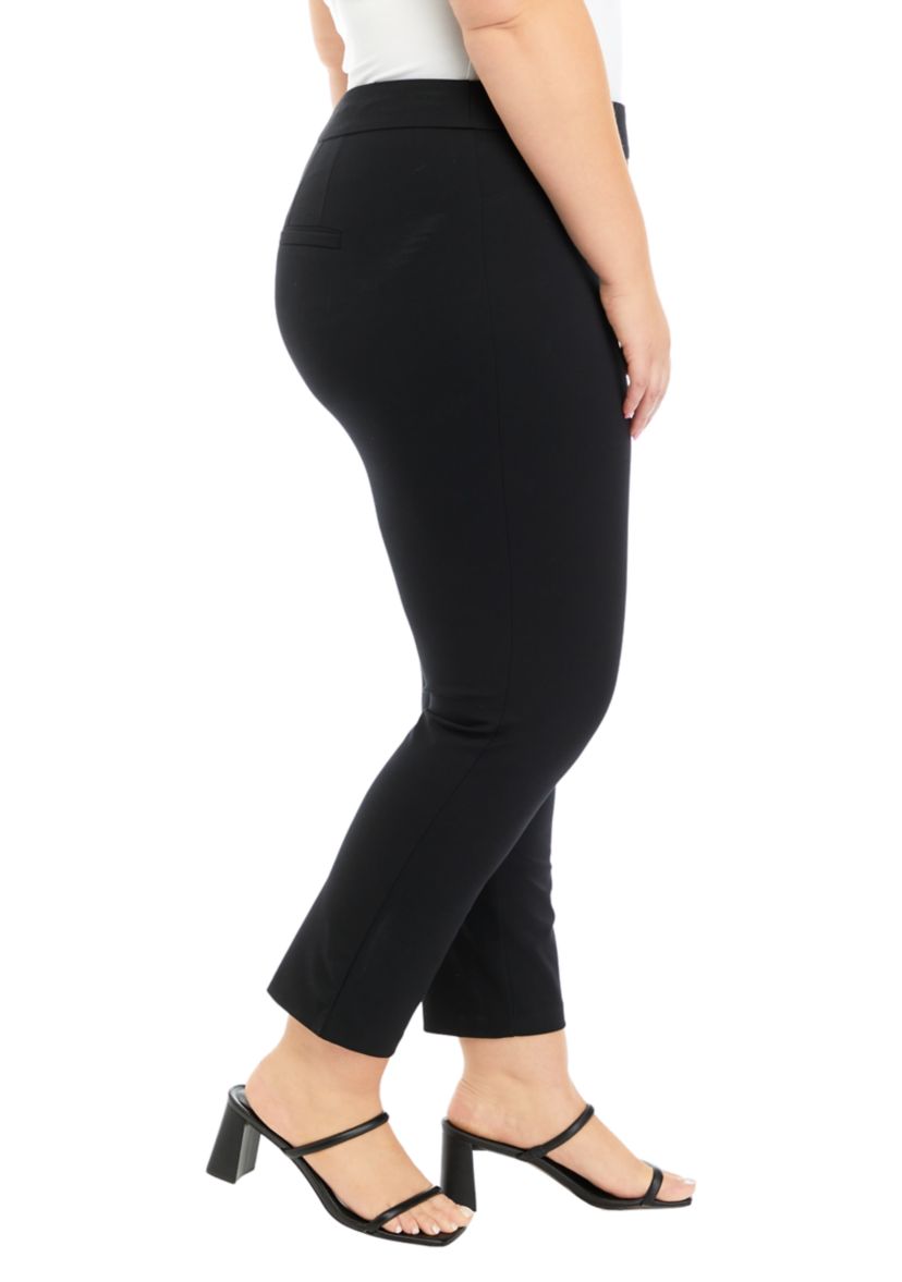 Plus Size High Rise Slim Ankle Pants
