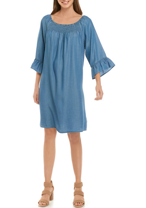 New Directions® Women's 3/4 Sleeve Smock Front Dress | belk
