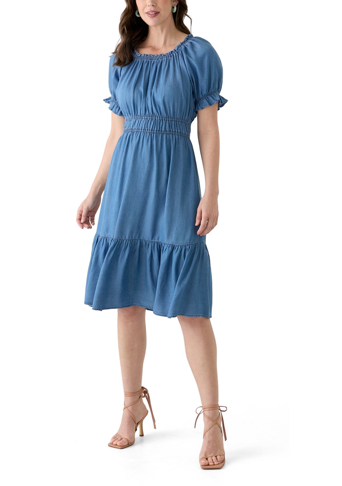 Womens Linen Midi Dress
