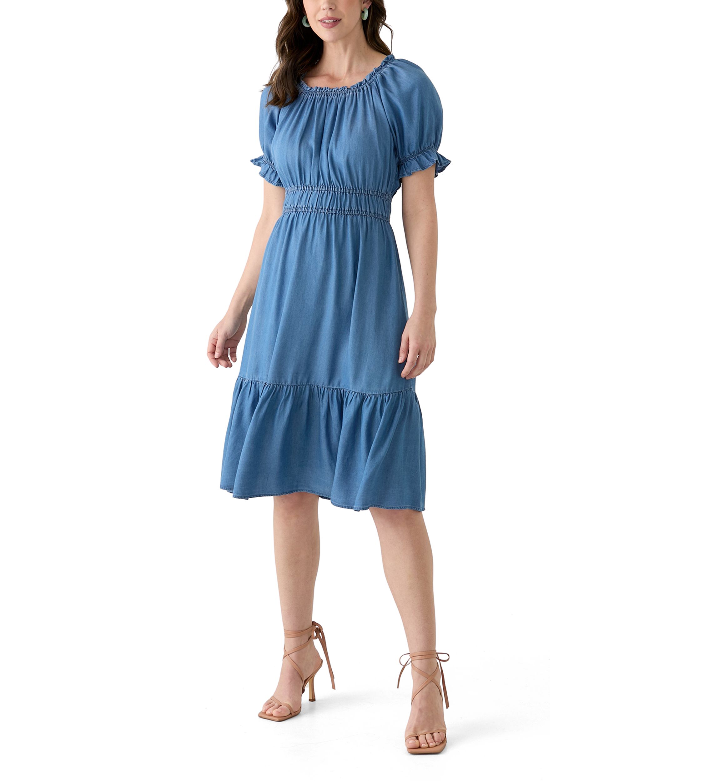 Womens Linen Midi Dress