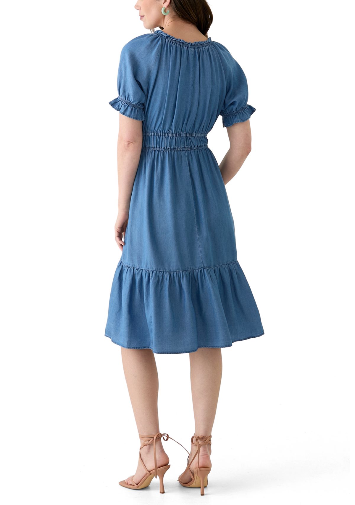 Womens Linen Midi Dress